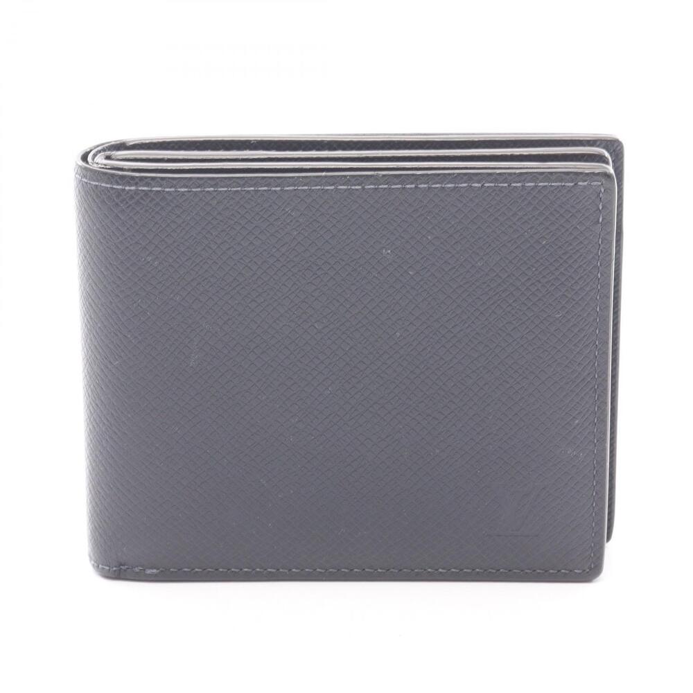 Louis Vuitton Portefeuille Amerigo NM Bifold Wallet Leather Navy Blue